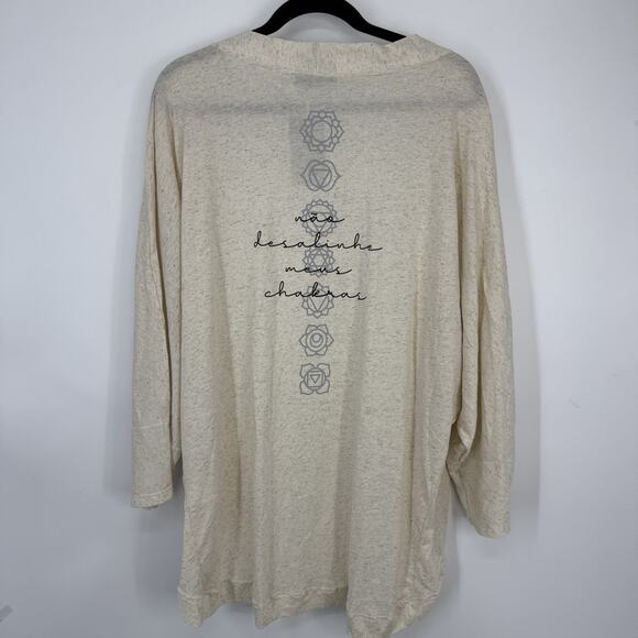 Nogah Chakras Kimono Top O/S Natural Ivory Linen Blend NEW Art to wear - Picture 12 of 12